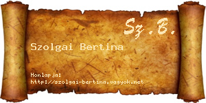 Szolgai Bertina névjegykártya